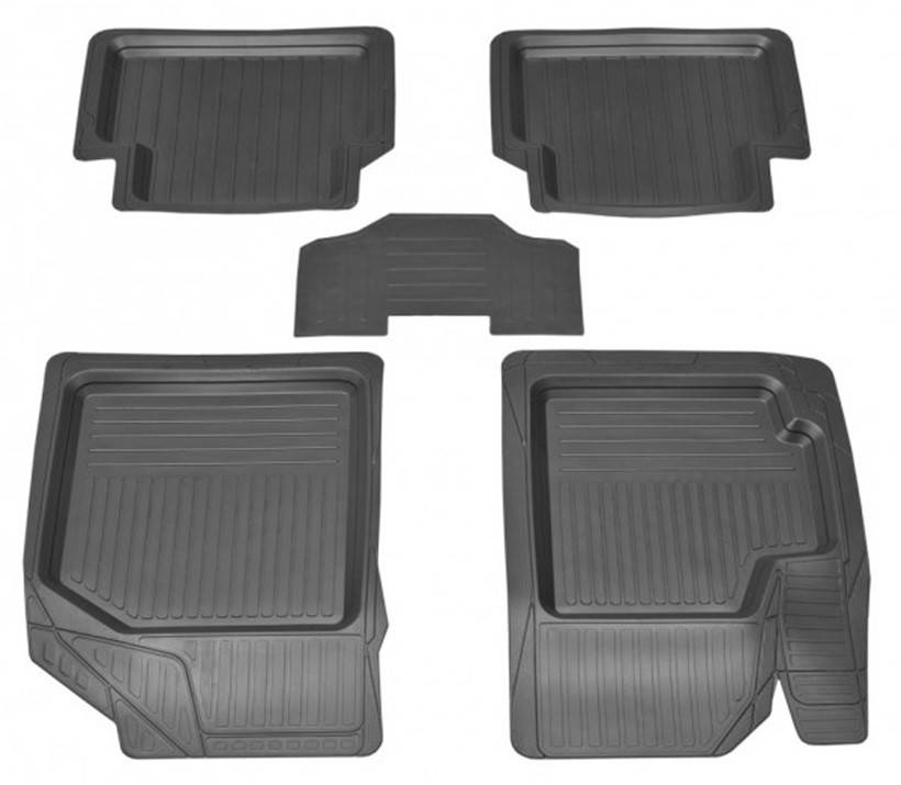 

Автомобильные коврики резиновые Dewoo Lanos\Aveo\Lacetti 5шт корытом+перемычка "Дубно", Черный