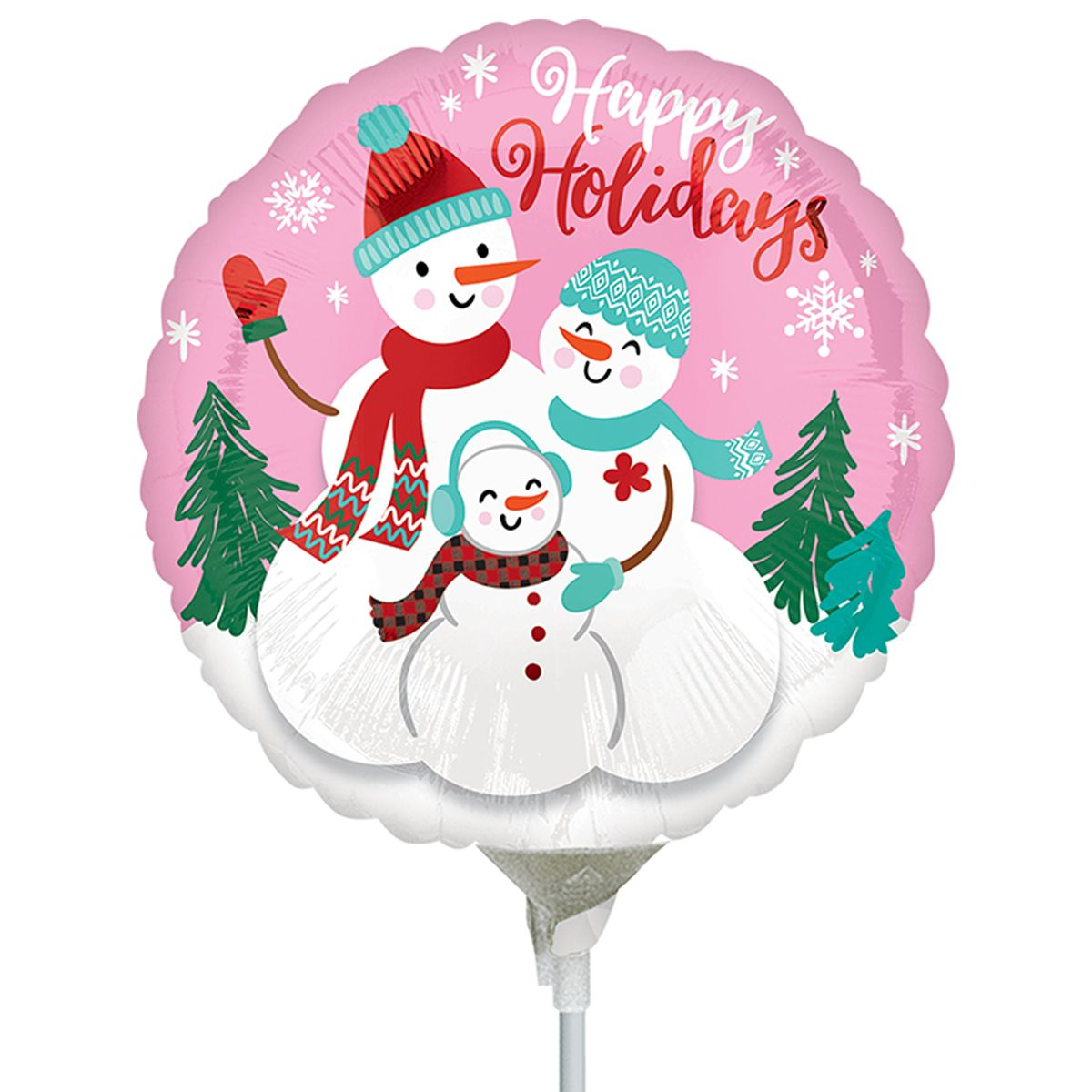 

Фольгированный шарик Anagram круг 9" (23 см) Семья снеговиков, Разные цвета