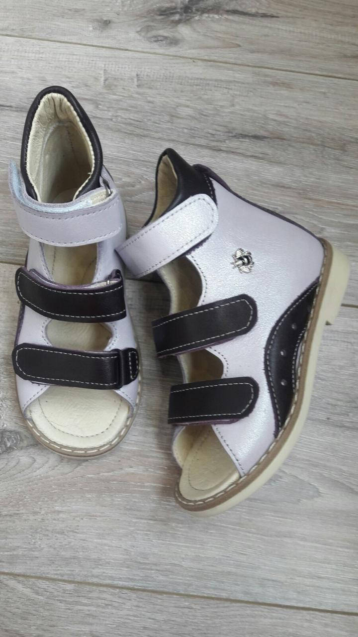 

Детские ортопедические босоножки для девочки(с высоким берцем) из натуральной кожи фиолетовые р.21-36, Фиолетовый