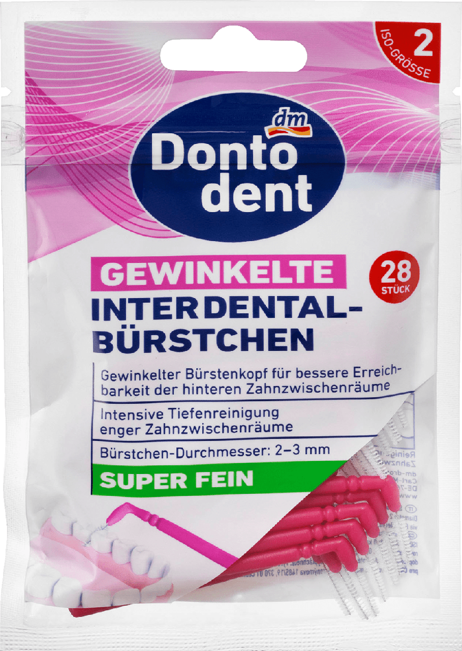 

Угловые ершики для очистки межзубных промежутков Dontodent Gewinkelte ISO 2, 28 шт.