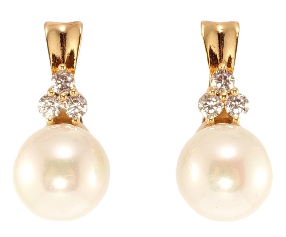 

Серьги Xuping Позолота 18K гвоздики (пусеты) "Жемчужины на дужках с цирконием"