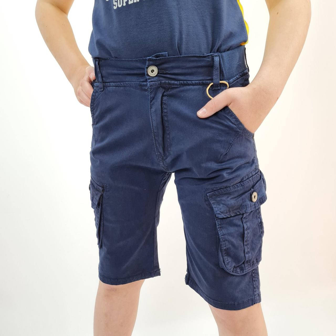 

Котоновые шорты синие для мальчика тм Glass Bear размер 158 см, Темно-синий