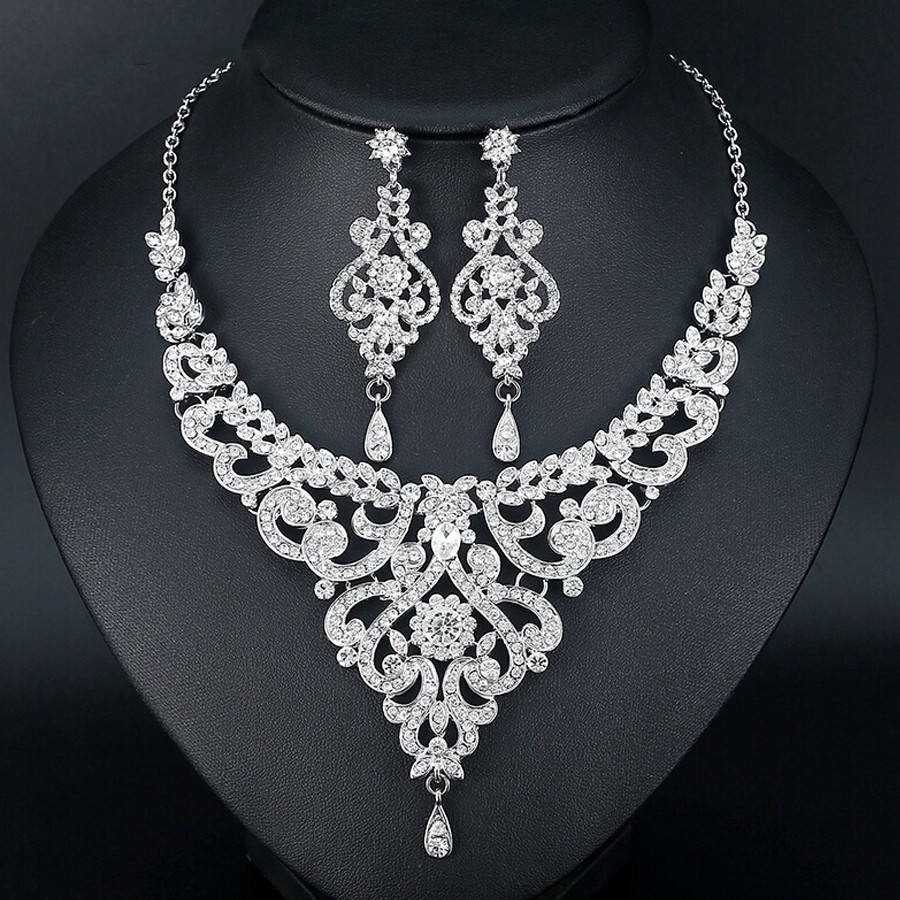 

Свадебный набор ювелирная бижутерия посеребрение 477с-б