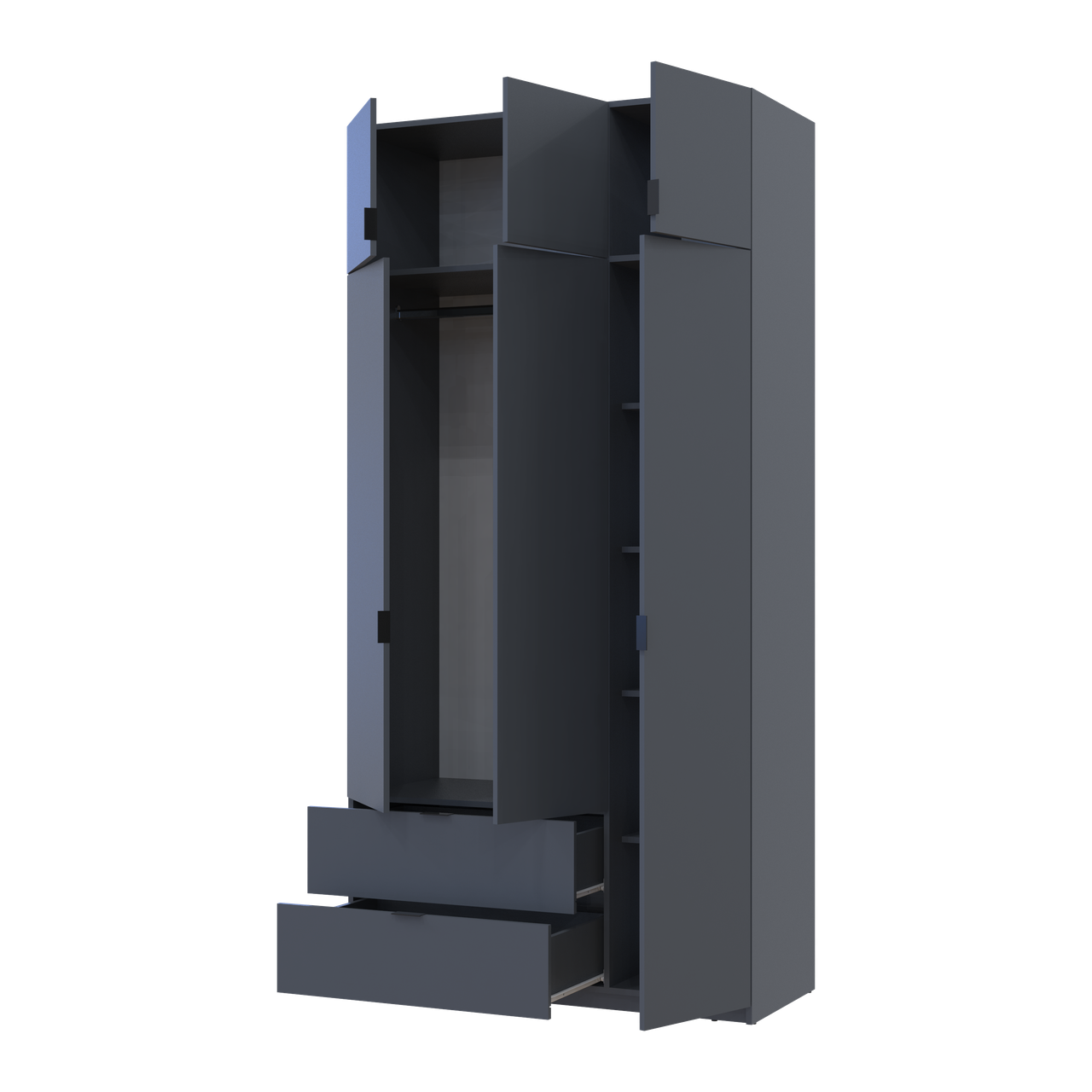 Розпашна Шафа для одягу Doros Лукас Графит 3ДСП 120х50х240 (80737797) 7