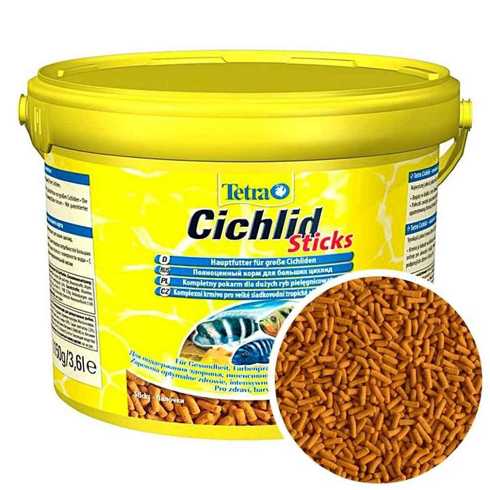 

Корм для всех видов цихлид в виде палочек Tetra Cichlid Sticks 10 л/2,9 кг