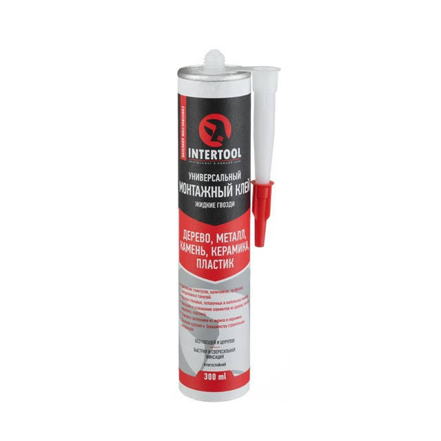 

Клей монтажный (жидкие гвозди), белый 300мл/400г INTERTOOL FS-3333