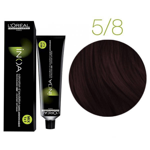 

Крем-краска для волос L'Oreal Professionnel INOA 5/8 Светлый шатен мокко 60 мл (4702Qu)