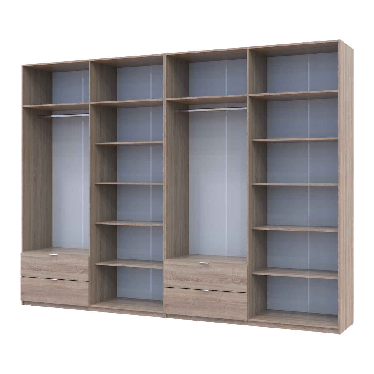 Розпашна Шафа для одягу Doros Лукас Дуб сонома 4+4 ДСП 320х50х240 (42005127) 2