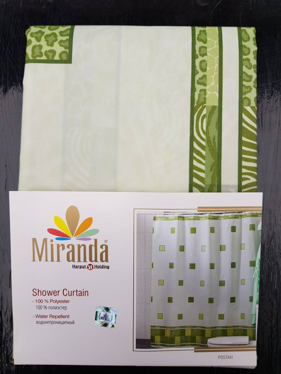 

Шторка в ванную "Miranda" 180х200см. POSTAKI (зелёный)