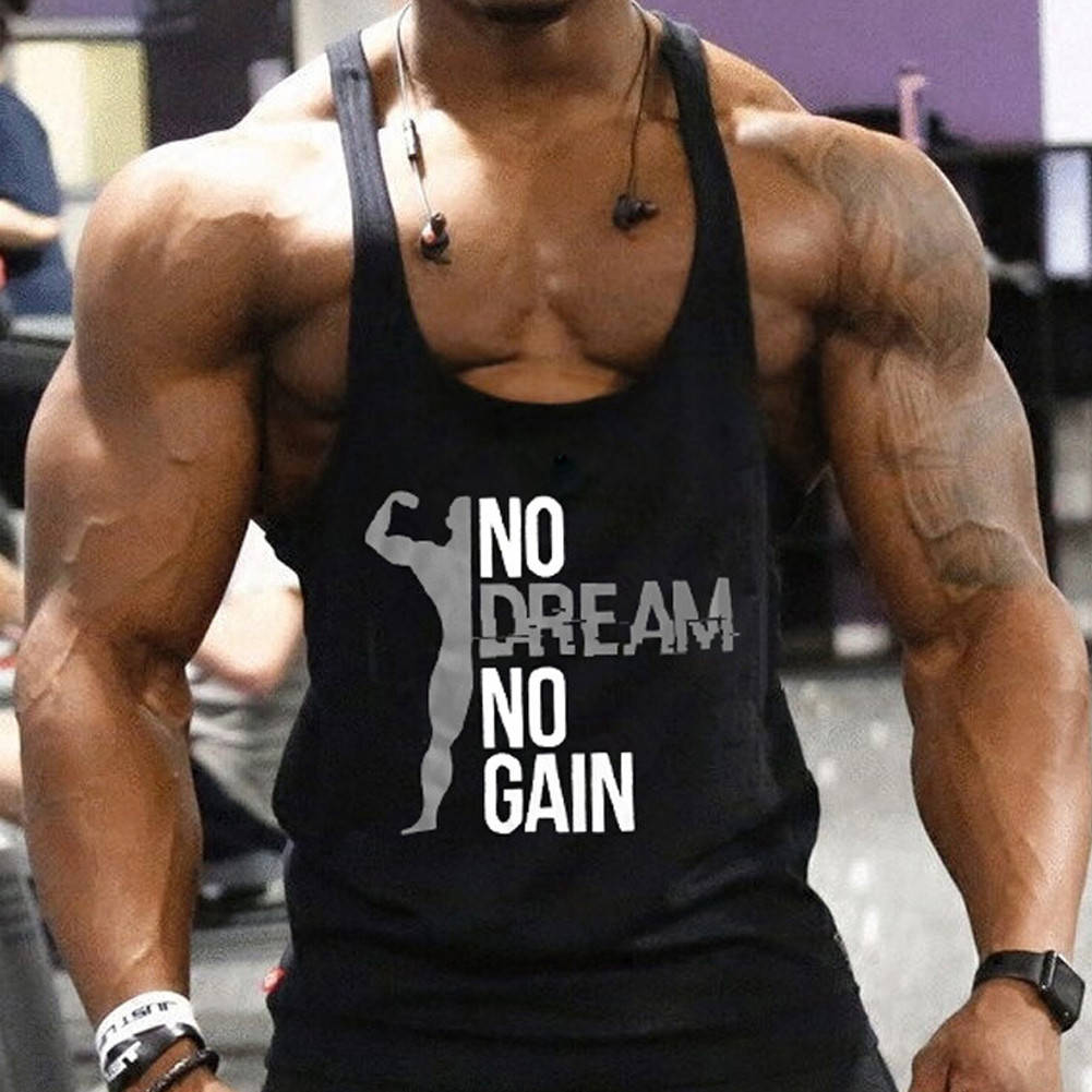

Майка "No Dream No Gain" спортивная бодибилдинг. Новая майка для спортзала и тренировки