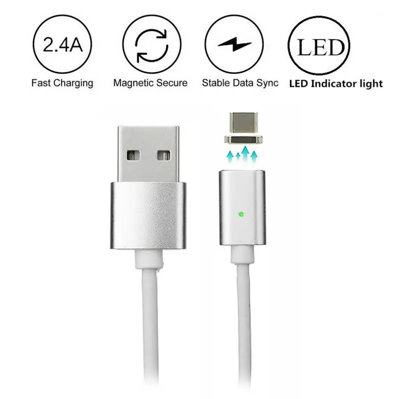 

Магнитный шнур Data кабель для зарядки USB - micro USB на магнитах круглый под Андроид, Разные цвета