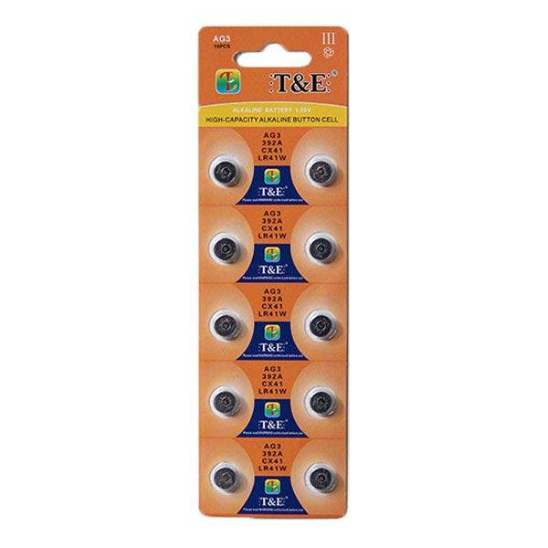 

Батарейка T&E AG3 /LR41/392/192/SR41W/GP 92A 10/200шт