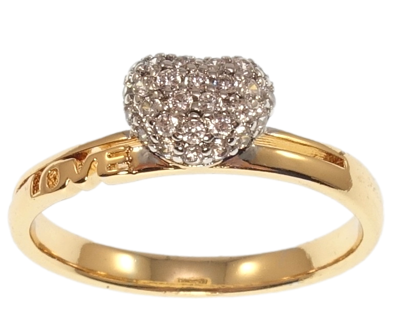 

Кольцо Xuping Позолота 18K+Родий "Сердце с цирконием" р.17,18,18.5,19