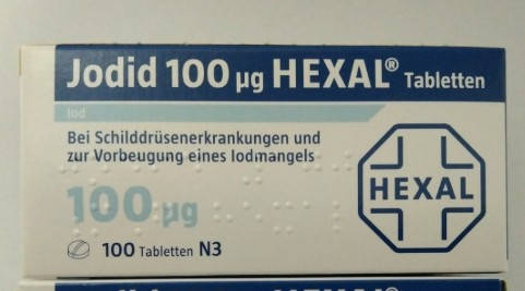 

Калия йодид, калія йодид, Jodid Hexal 100 мкг, таблетки 100 шт