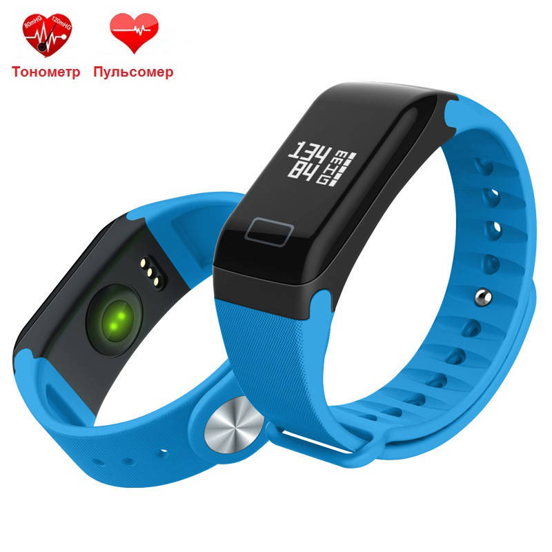 

Фитнес браслет WearFit F1 с функцией тонометра. Синий.