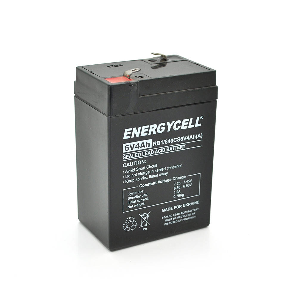 

Аккумуляторная батарея Energycell RB640CS6V4Ah 6V 4Ah (101*70*47мм),0.71Kg