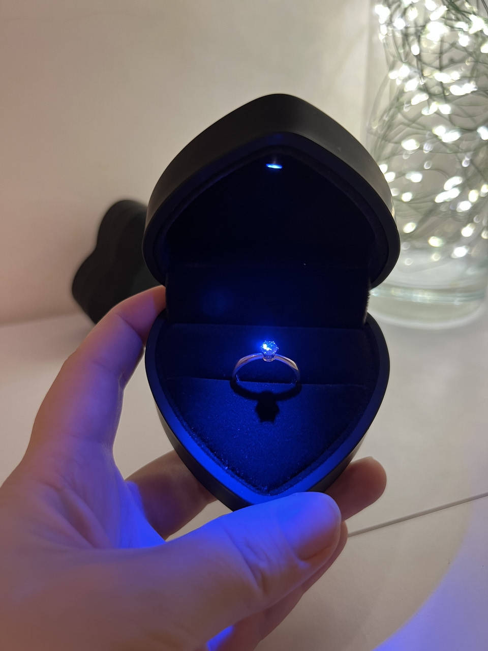 

Коробочка для кольца сердце, Черный