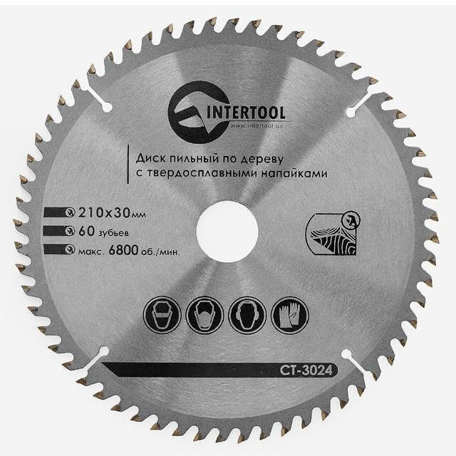 

Диск пильный по дереву с твердосплавными напайками INTERTOOL CT-3024