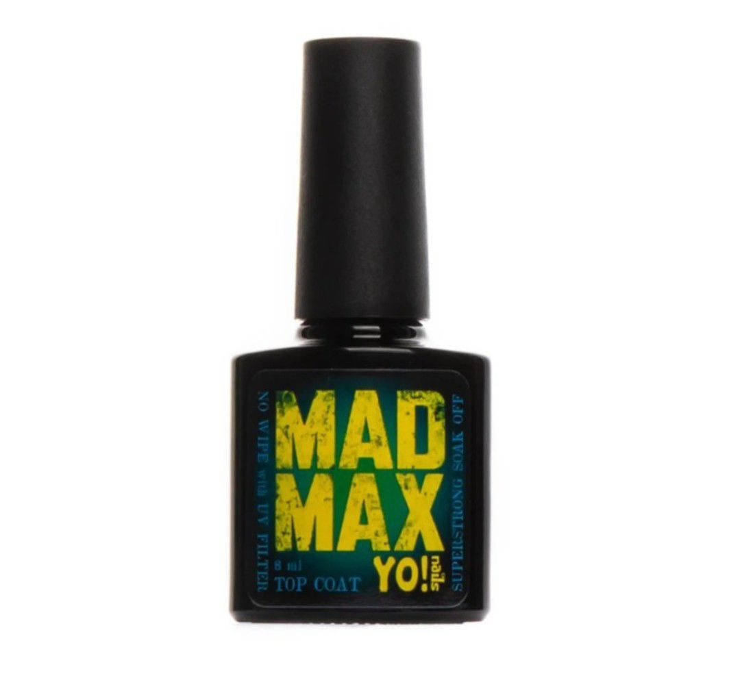 

Топ для гель-лака без липкого слоя с UV фильтром YO NAILS MAD MAX TOP COAT, 8 МЛ