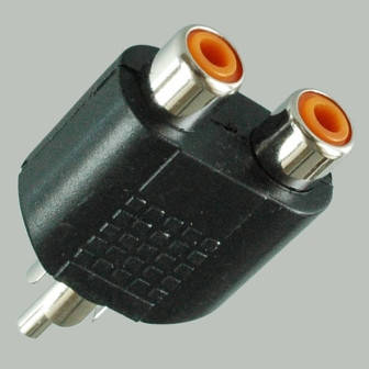 

Переходник шт.RCA- 2х гн.RCA, корпус пластиковый
