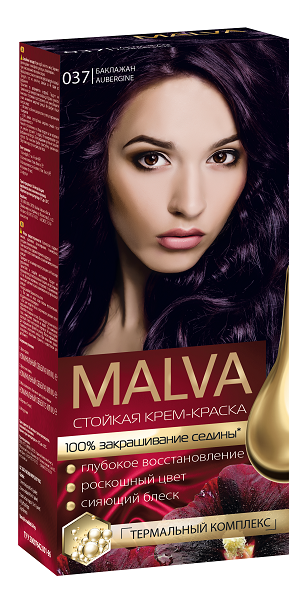 

Краска для волос Мальва / "MALVA"- 037 Баклажан