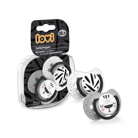 

LOVI Пустушка силіконова динамічна 18+ м-ців 2 шт. Salt&Pepper