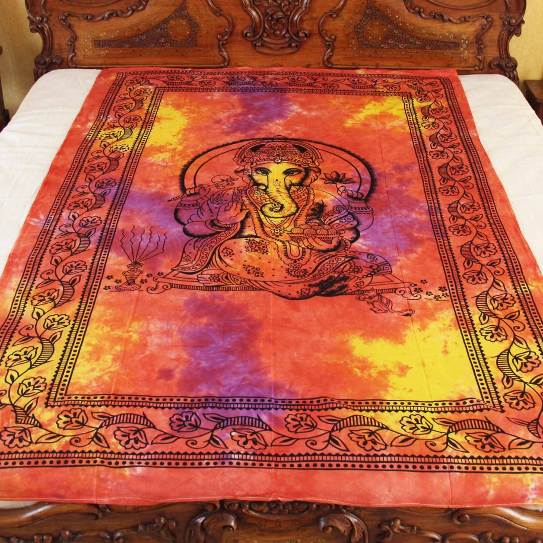 

Покрывало-панно Ганеша 200х135 см - покрывало из натурального хлопка