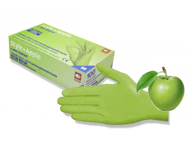 

Нитриловые перчатки AMPri Style салатовые Apple, Зелёный