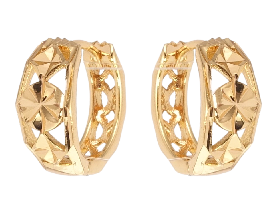 

Серьги Xuping Позолота 18K колечки "Декоративный орнамент с насечками"
