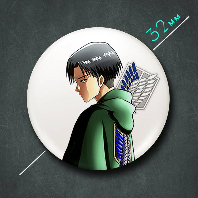 

"Леви Аккерман (Атака титанов / Attack on Titan)" значок круглый на булавке Ø32 мм