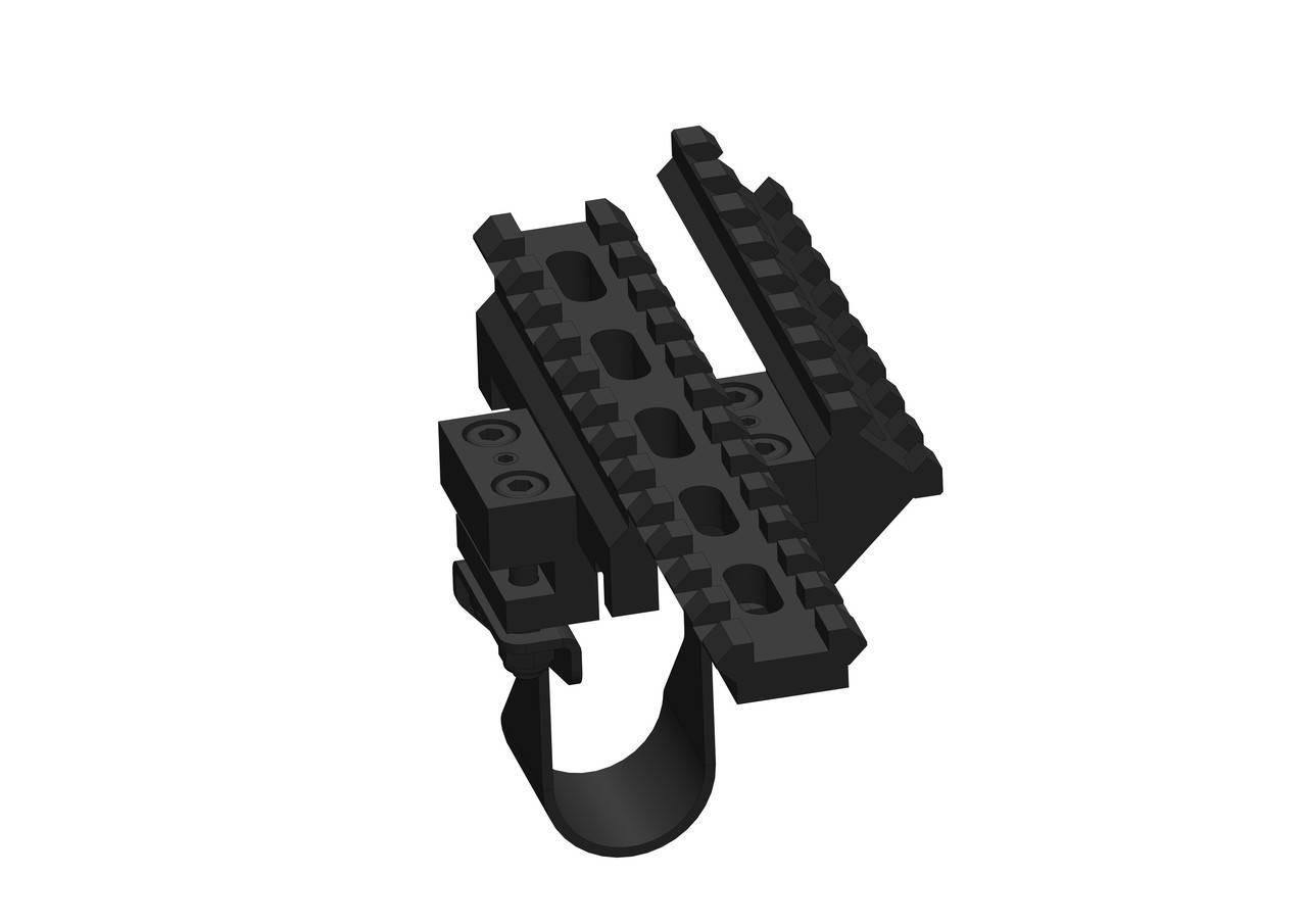 

Двойная прицельная планка Пикатинни "Скорпион" на АК РПК. Double-position Picatinny rail "Scorpion" ak