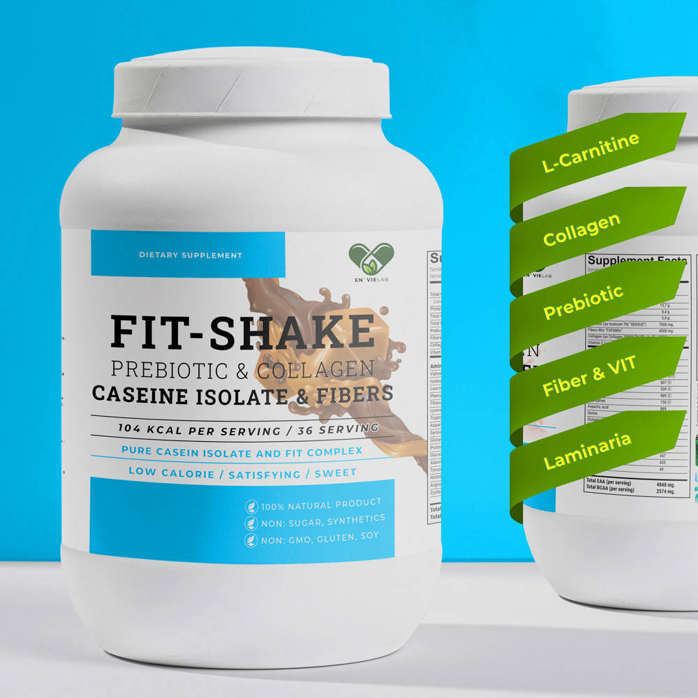 

Протеин для похудения с коллагеном 1200 г. FIT SHAKE - EN`VIE LAB карамель