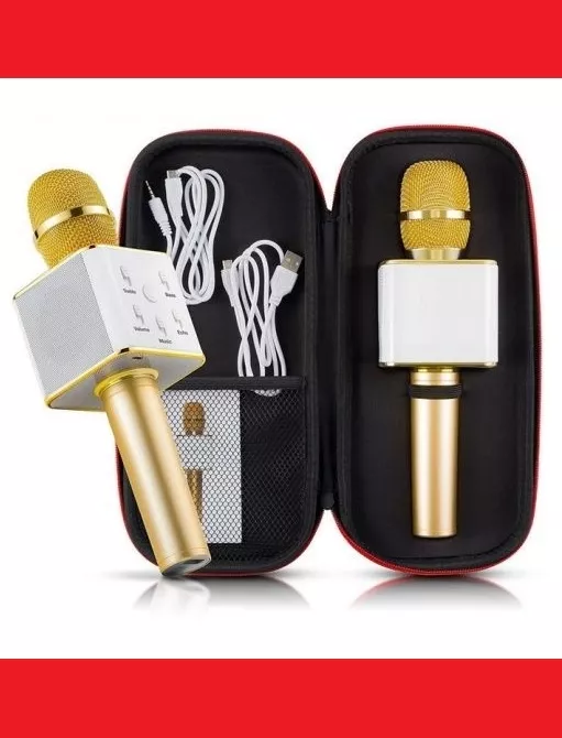 

Микрофон Q7 Микрофон 2 динамика + USB Q7 NEW,Беспроводной микрофон-караоке!