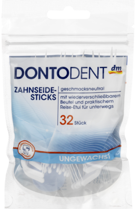 

DONTODENT Zahnseide-Sticks, 32 St - Зубная нить с держателем, 32 шт, Белый