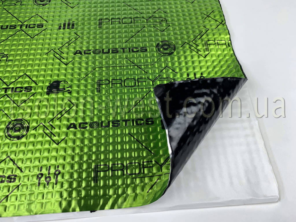 

Виброизоляция Acoustics PROFY А1, 70x50 cм, толщина 1.8 мм (лист 0,375 м2)