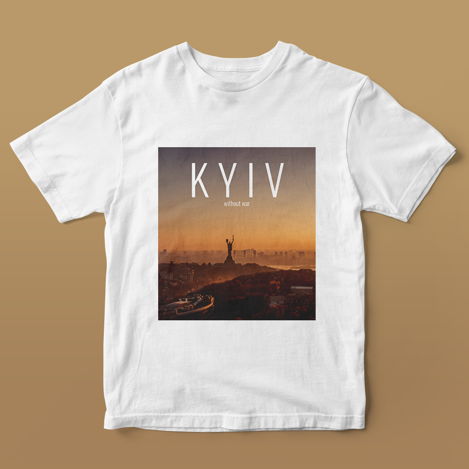 

Футболка біла "Міста України" Київ женская, L, Белый