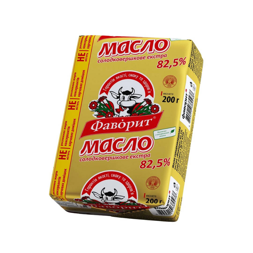 

МАСЛО СОЛОДКОВЕРШКОВЕ ЕКСТРА ФАВОРИТ 82,5% 200 г