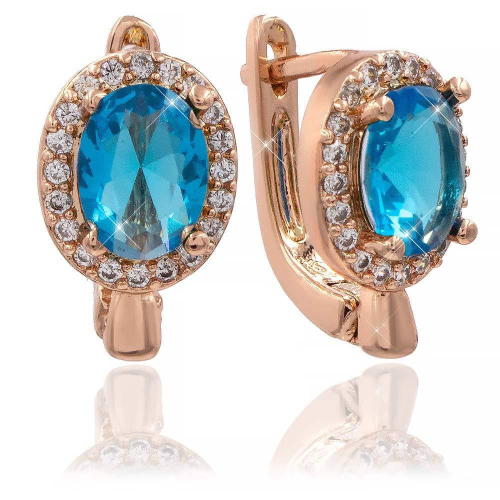 

Серьги 1,5 см аква (Медицинское золото)