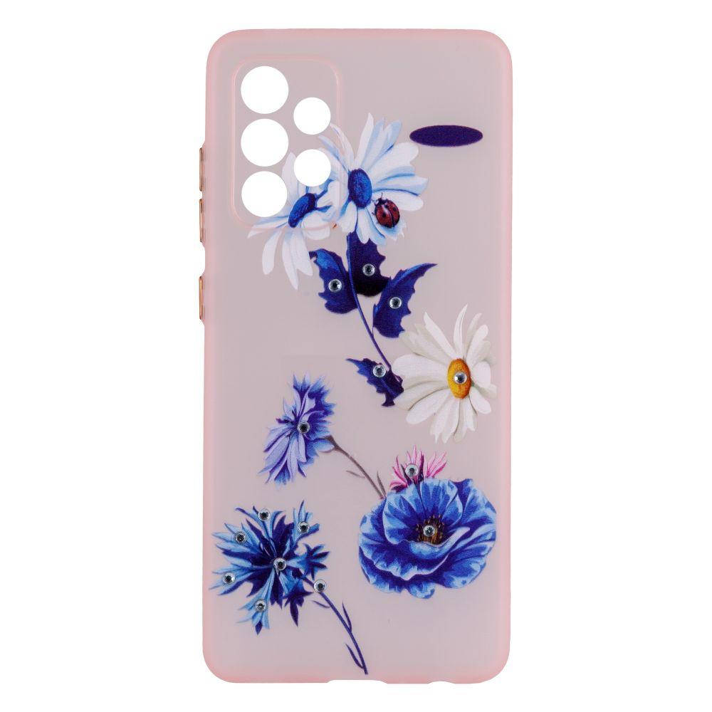

Чехол для Samsung A52 Самсунг А52 TPU Ultra-thin Shine with Frame Pink Flowers