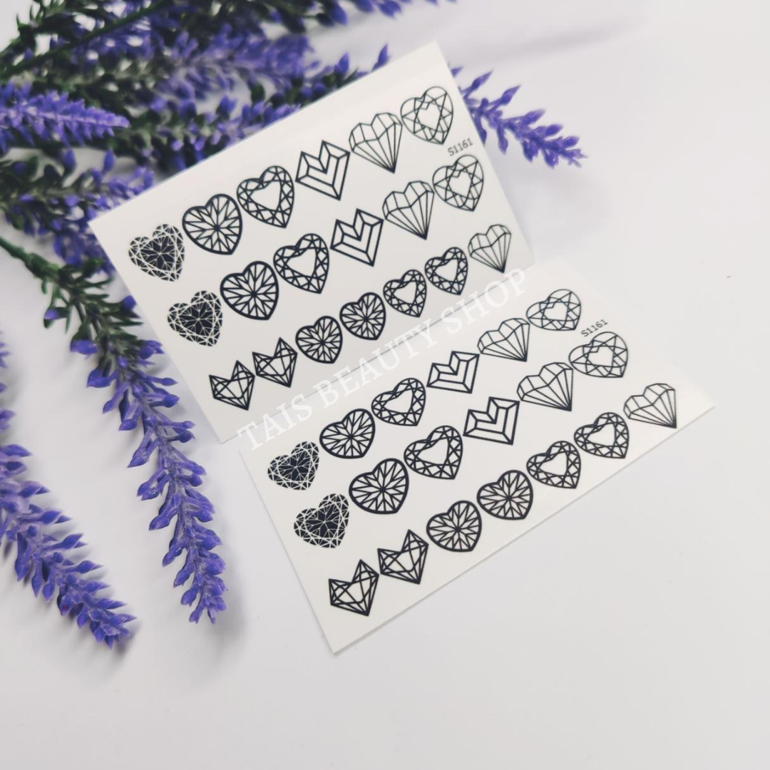 

Водные слайдеры для дизайна ногтей сердца S1161