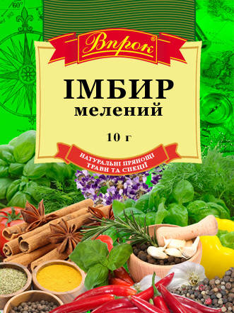 

Имбирь молотый 10 г ТМ "Впрок"