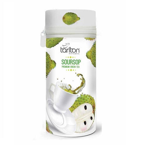

Чай зеленый листовой Тарлтон Soursop с кусочками и ароматом саусепа 75 г ж/б с замком-молнией