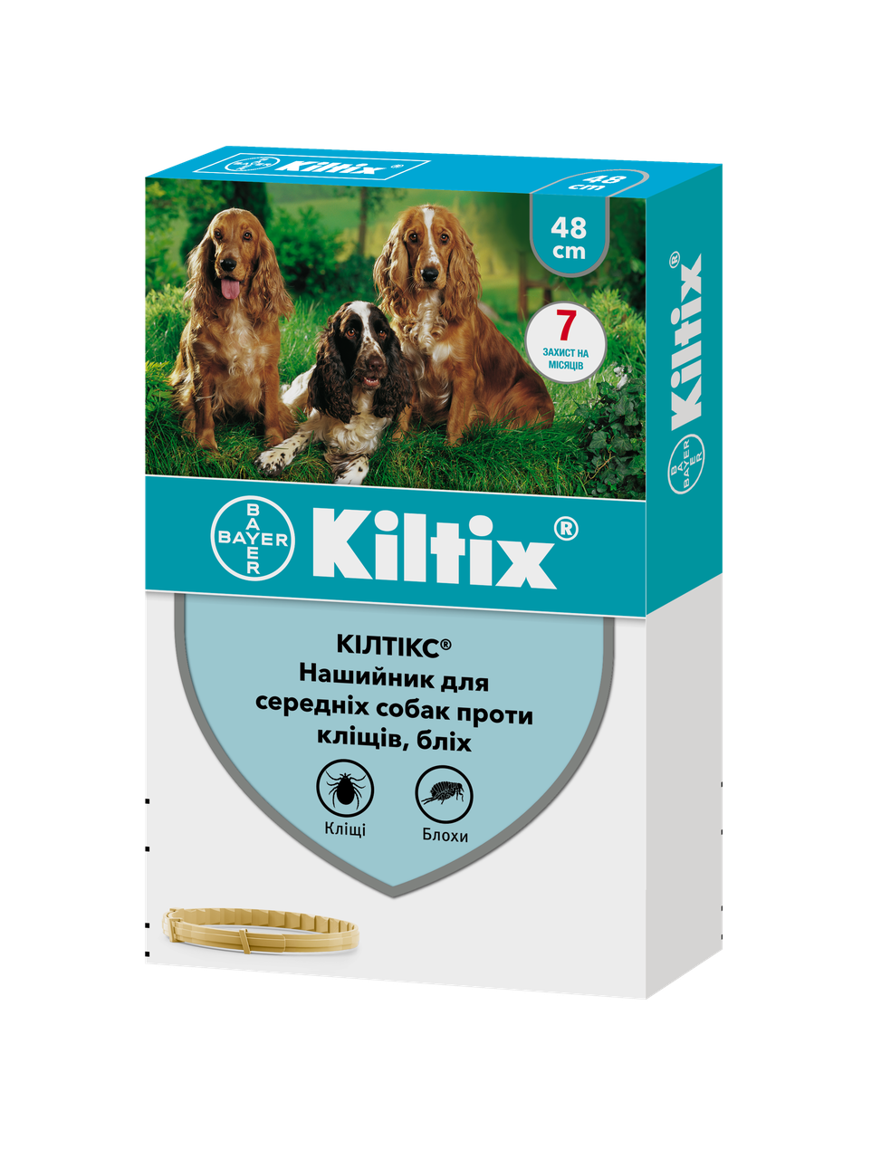 

Ошейник от блох и клещей для средних пород собак 48 см Bayer Kiltix (Килтикс)