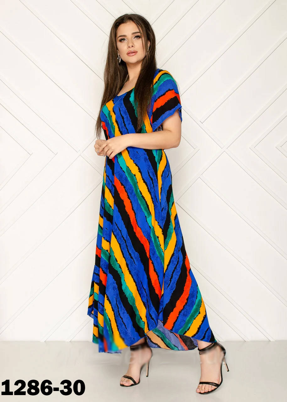 

Модное летнее длинное женское платье большие размеры 54-58