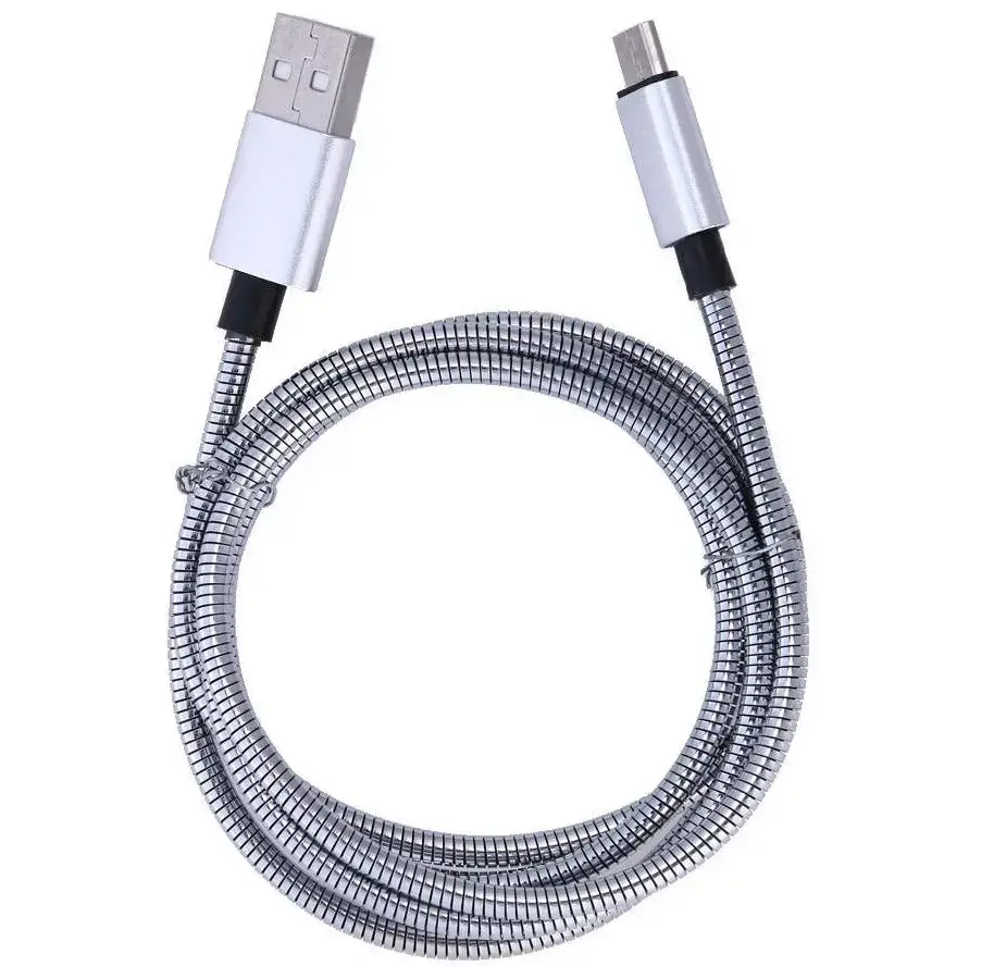 

Кабель в металической оплёте Spring Micro USB / Шнур для зарядки Android, Серый