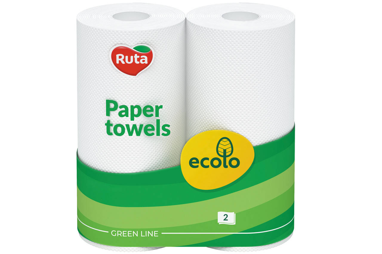 

Бумажные полотенца ECOLO "Ruta" 2 рул/уп