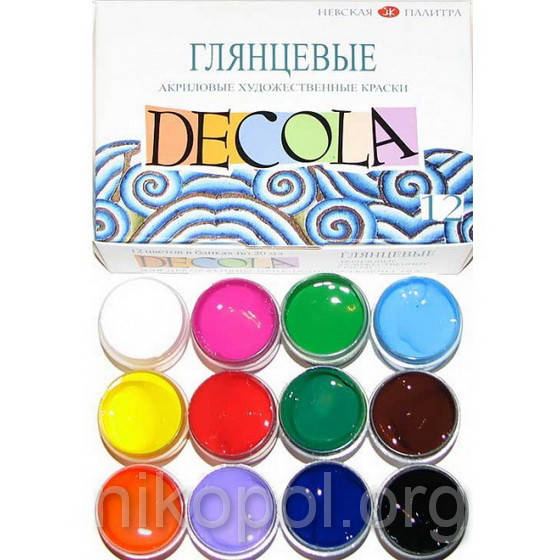 

Краски акриловые "DECOLA" 12 цветов 20мл., глянцевые, Разные цвета
