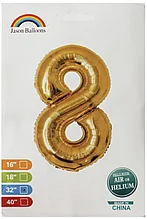 

Фольгированная цифра 32"(80 см) КНР 8 золото