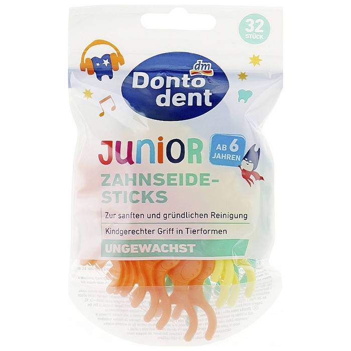 

Флосс-зубочистки для детей Dontodent Junior 32 шт