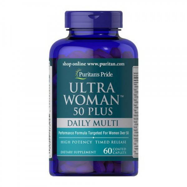 

Мультивитамины для женщин ультра 50+, Ultra Woman 50 Plus Multi-Vitamin, Puritan's Pride, 60 капсул